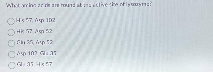 Solved What amino acids are found at the active site of | Chegg.com