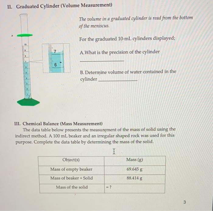 how to find volume of a graduated cylinder formula
