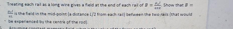 Solved Proof that B=(μ0//4πR)(4/L) mid-point between the two | Chegg.com