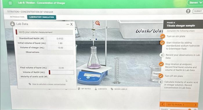 Solved What is the volume of NaOH (ml)? and what is the | Chegg.com