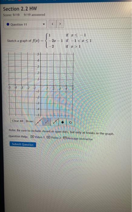 Solved Sketch a graph of f(x)=⎩⎨⎧1−2x−1−2 if x≤−1 if −1 | Chegg.com