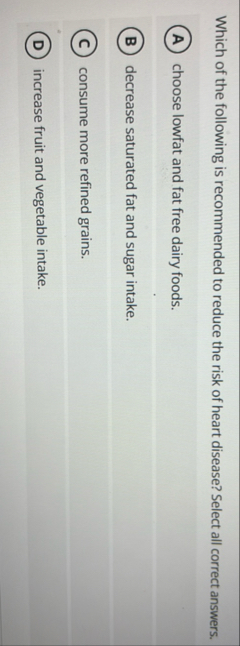 Solved Which of the following is recommended to reduce the | Chegg.com