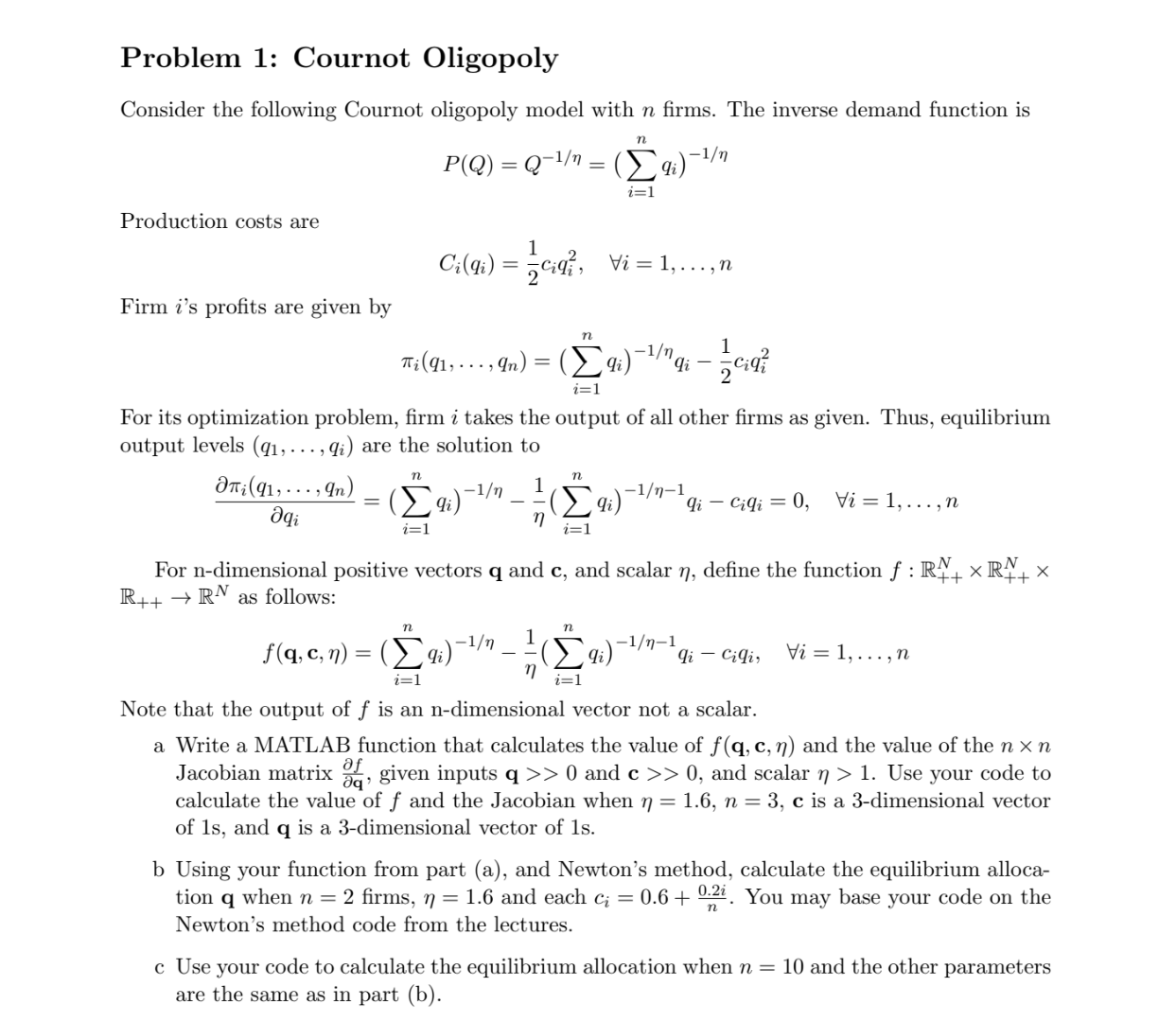 Problem 1 Cournot Oligopoly Consider The Following Chegg