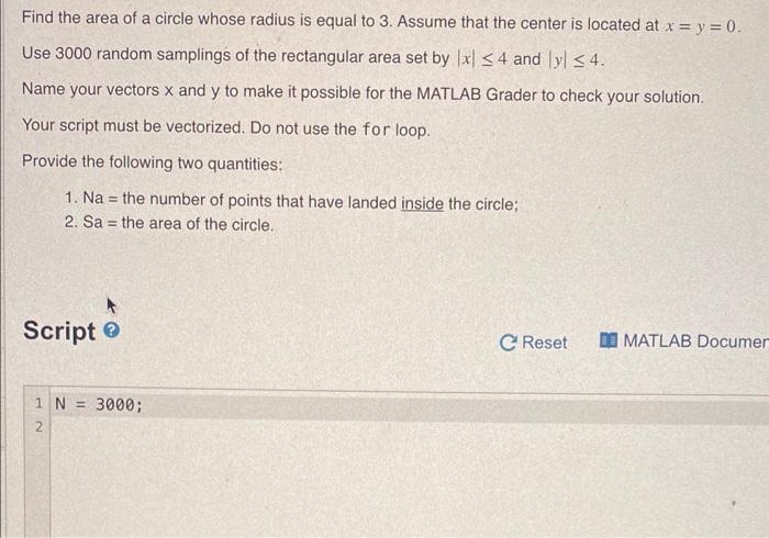 Solved Find the area of a circle whose radius is equal to 3 | Chegg.com