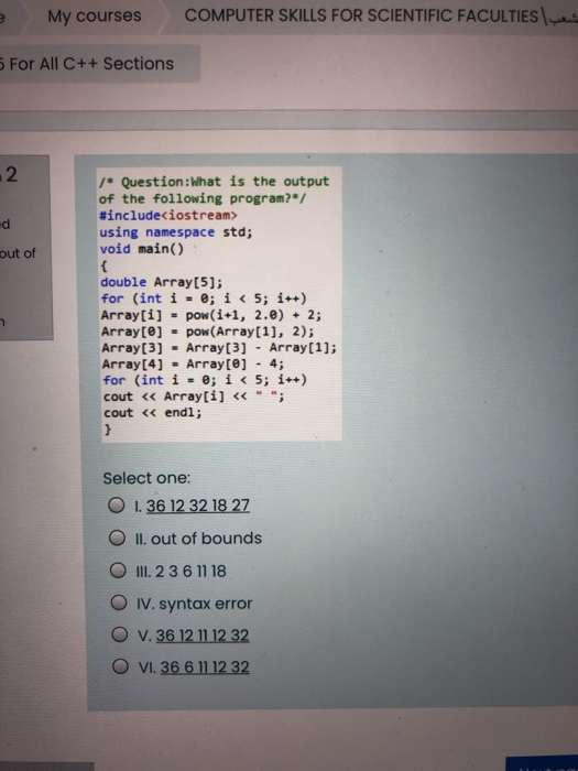 Solved e My courses COMPUTER SKILLS FOR SCIENTIFIC FACULTIES | Chegg.com
