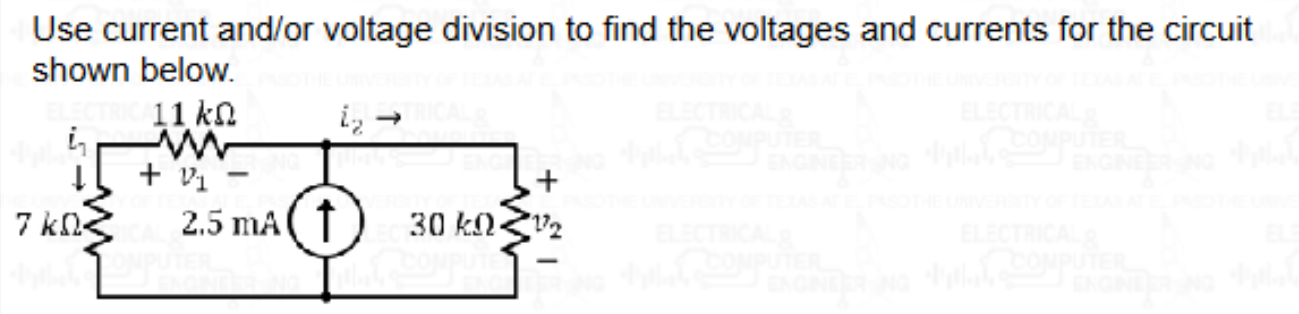 Solved Use current and/or voltage division to find the | Chegg.com