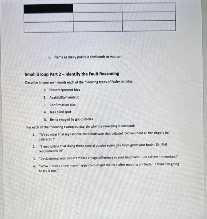 Read the following statements and then answer the | Chegg.com