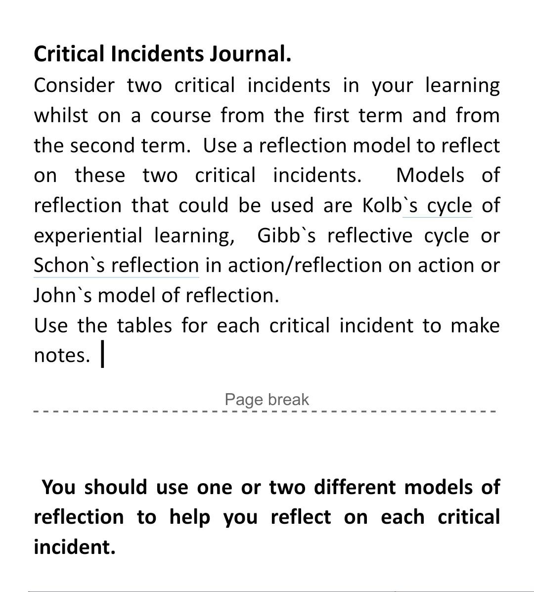 The learning cycle for incidents.