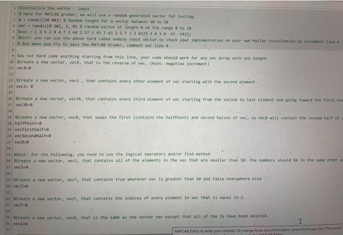 Write a script file to solve the following problems, | Chegg.com