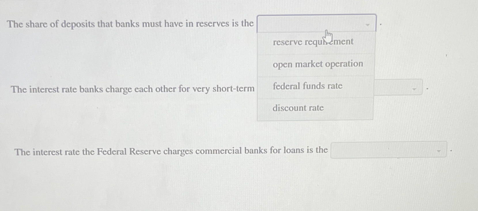 Solved The interest rate the Federal Reserve charges | Chegg.com