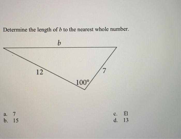 Solved Determine The Length Of B To The Nearest Whole | Chegg.com