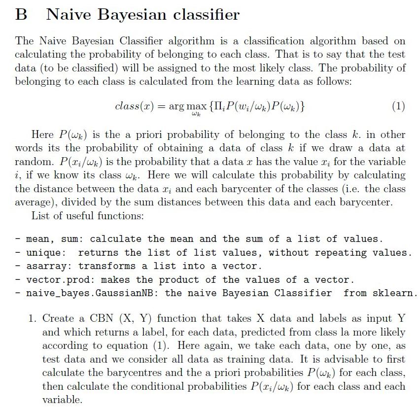 Solved B Naive Bayesian ClassifierThe Naive Bayesian | Chegg.com