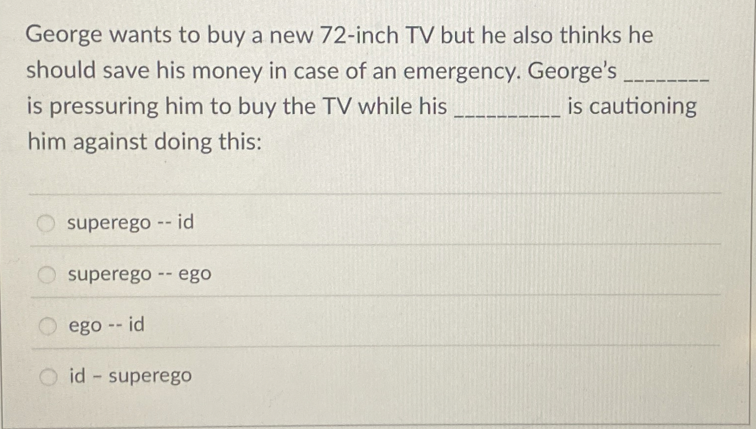 Solved George wants to buy a new 72-inch TV but he also | Chegg.com