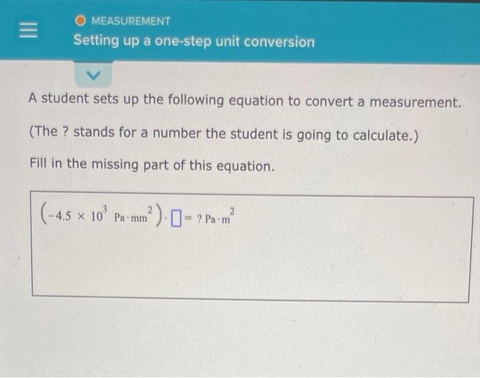 Solved III O MEASUREMENT Setting Up A One-step Unit | Chegg.com