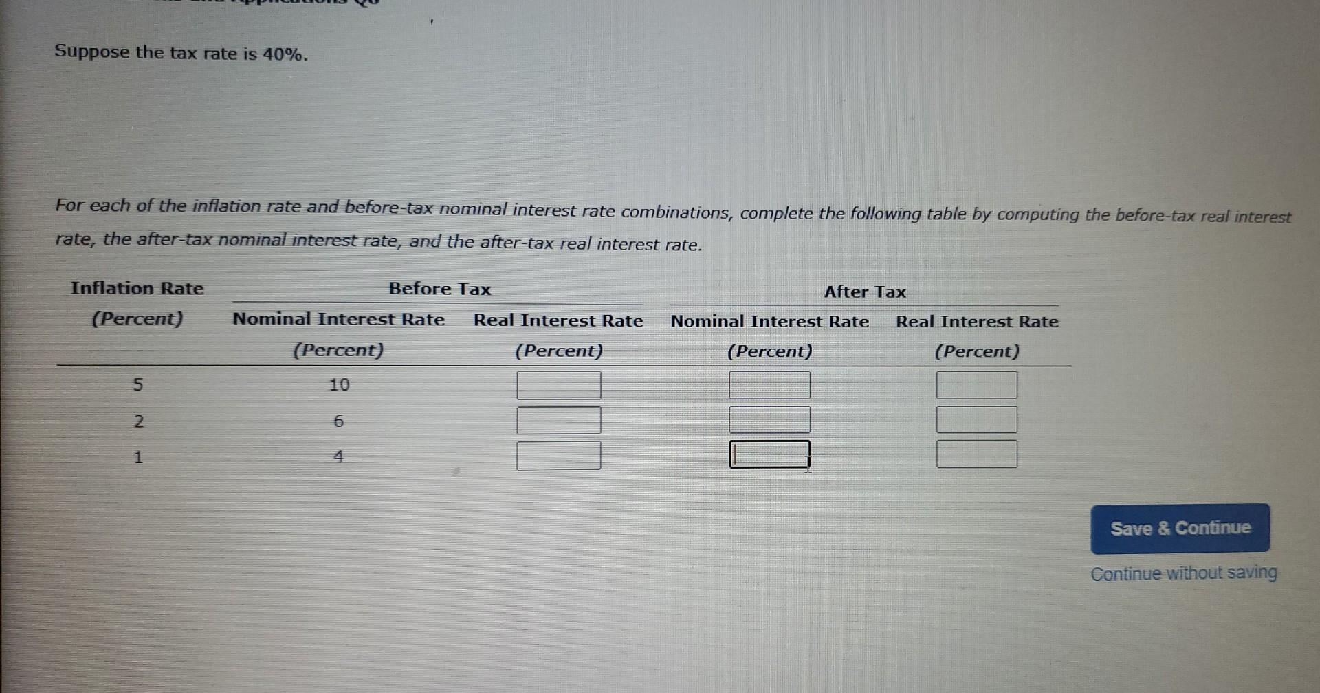 Solved Suppose The Tax Rate Is 40 For Each Of The Chegg Solved Suppose The Tax Rate Is 40 For Each Of The Chegg