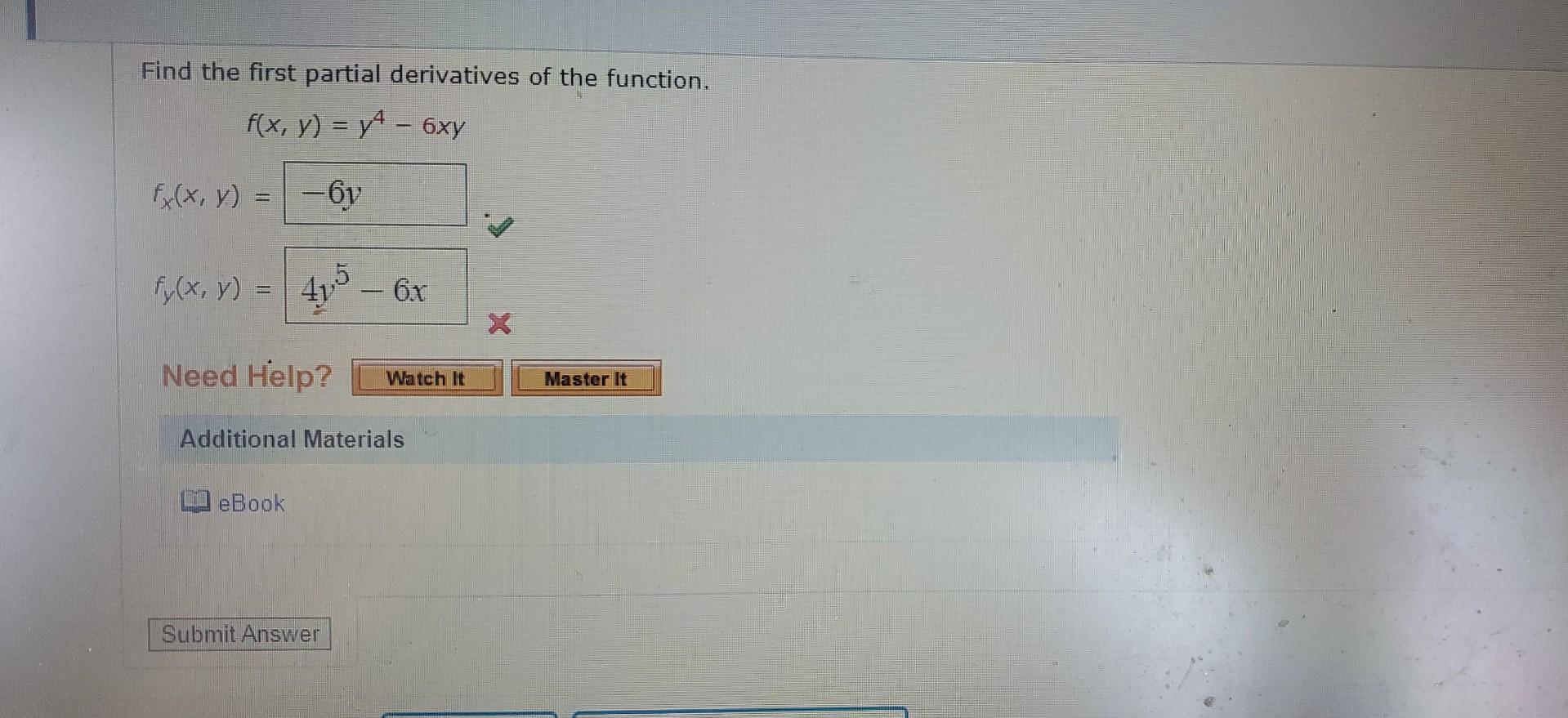 find the first partial derivatives of the function f x y xy