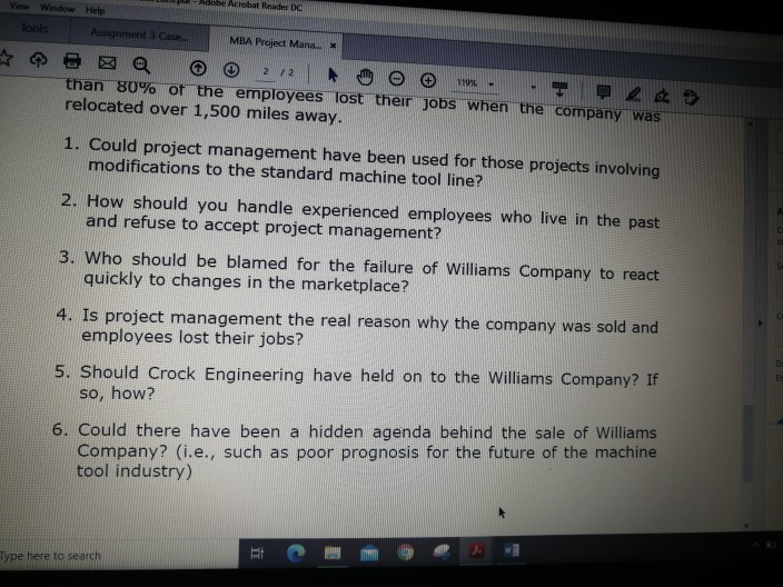 williams machine tool company case study solution pdf