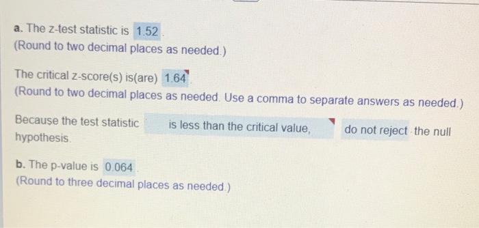 Solved Consider The Hypotheses Shown Below. Given That X = | Chegg.com