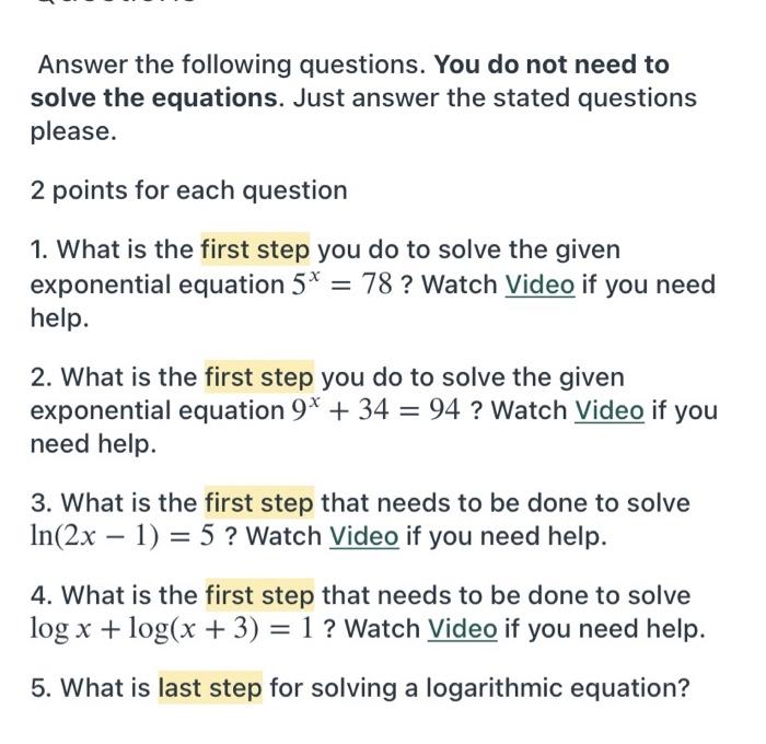 Solved Answer the following questions. You do not need to | Chegg.com
