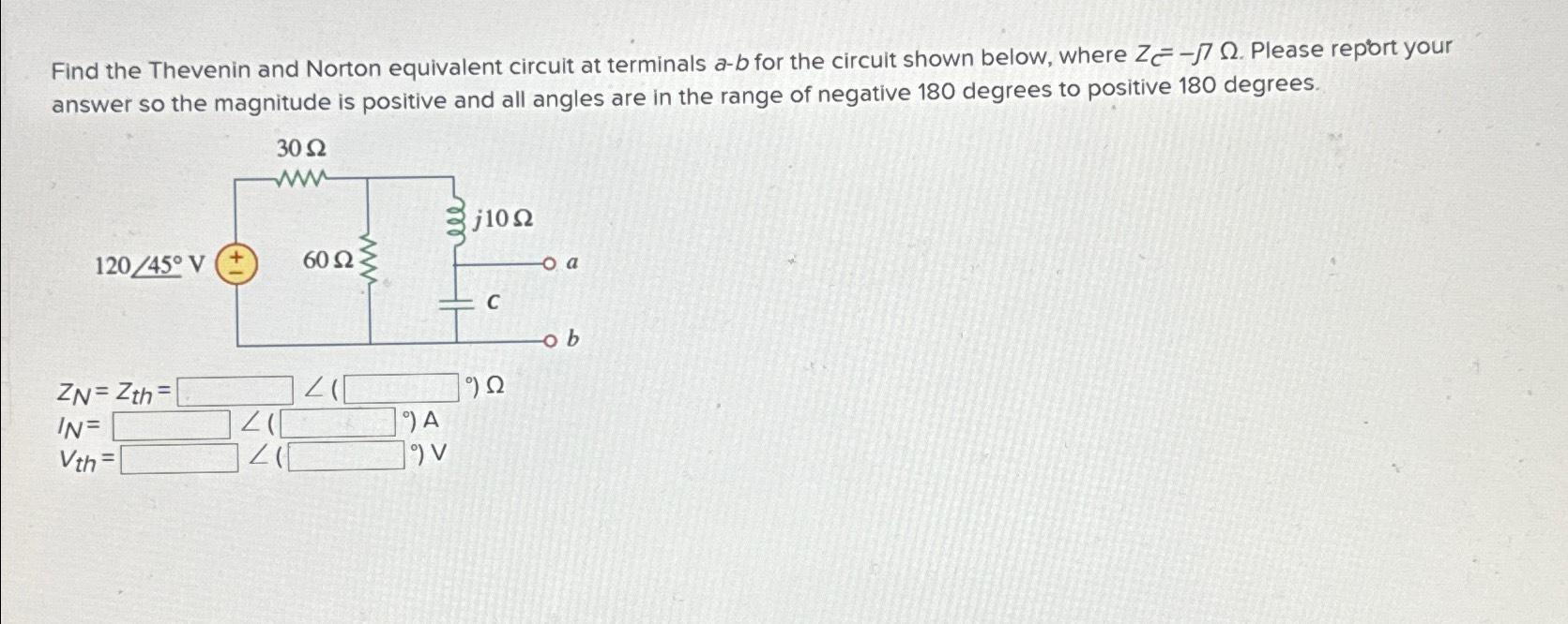 Solved Find The Thevenin And Norton Equivalent Circuit At | Chegg.com