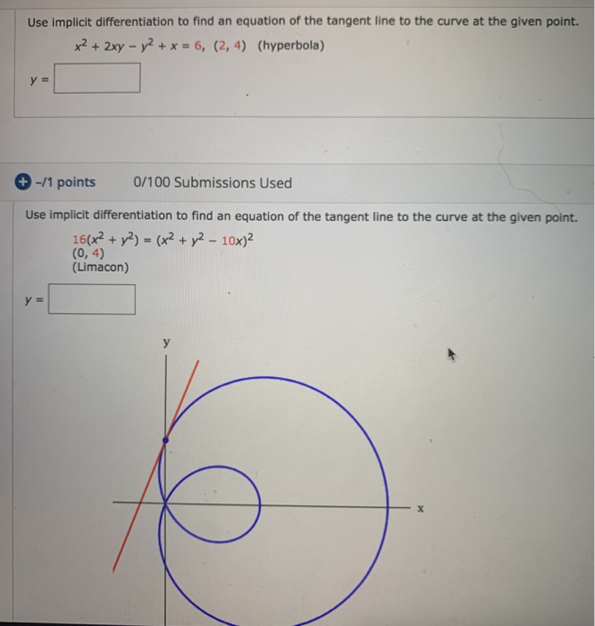 Use Implicit Differentiation To Find An Equation Of Chegg 