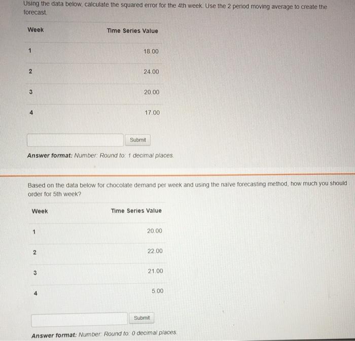 Solved Using the data below, calculate the squared error for | Chegg.com