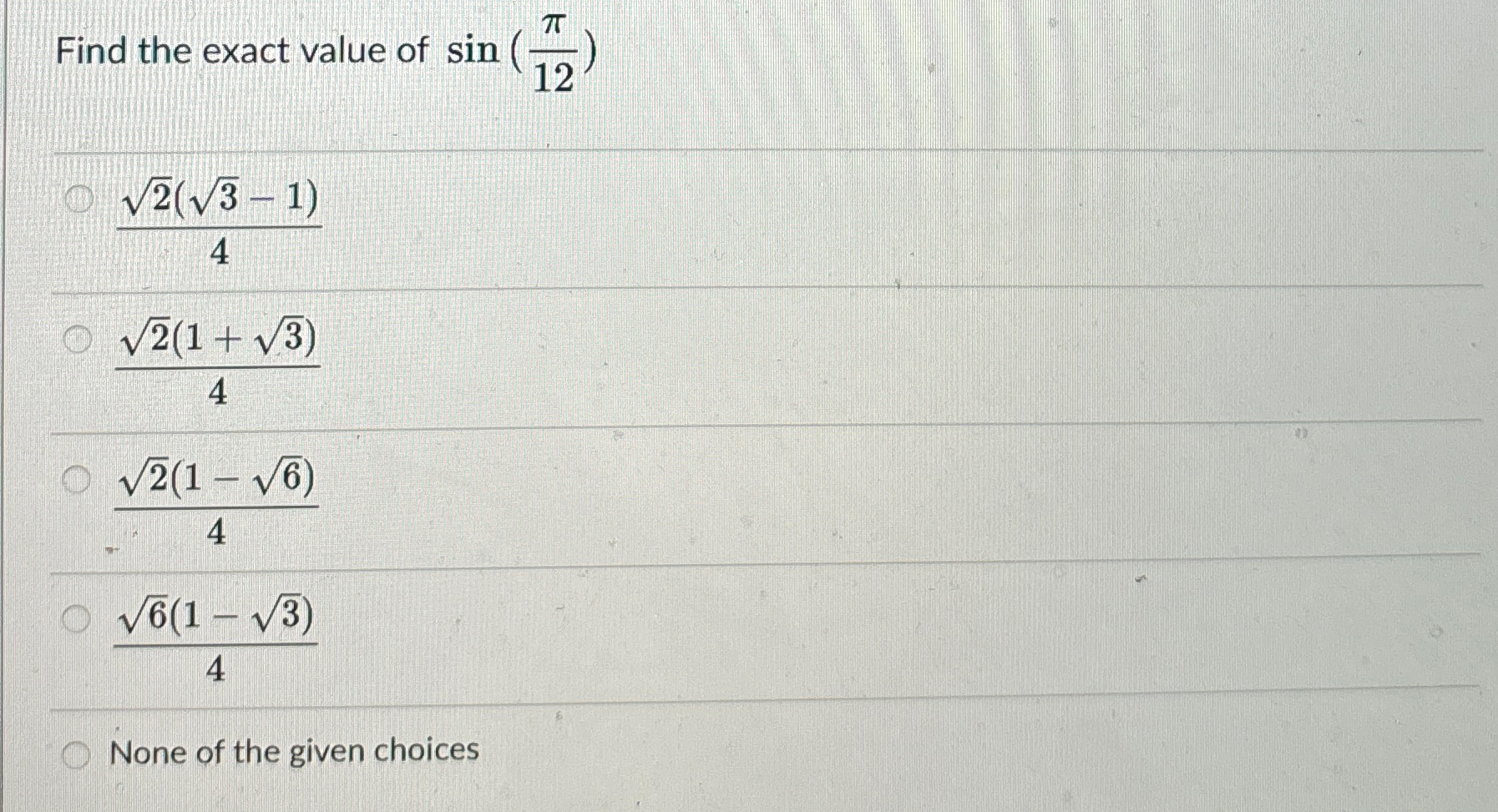 Solved Find the exact value of | Chegg.com