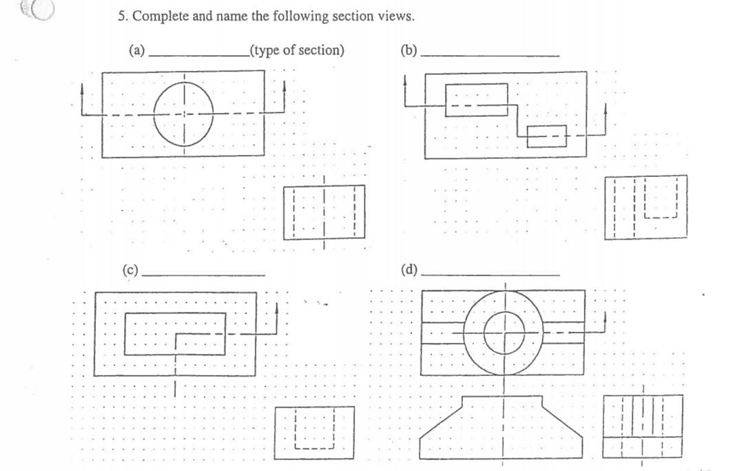 Solved draw the sectional view( front view) and wrote the | Chegg.com