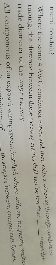 Solved metal conduit? ductor enters and then exits a wireway | Chegg.com