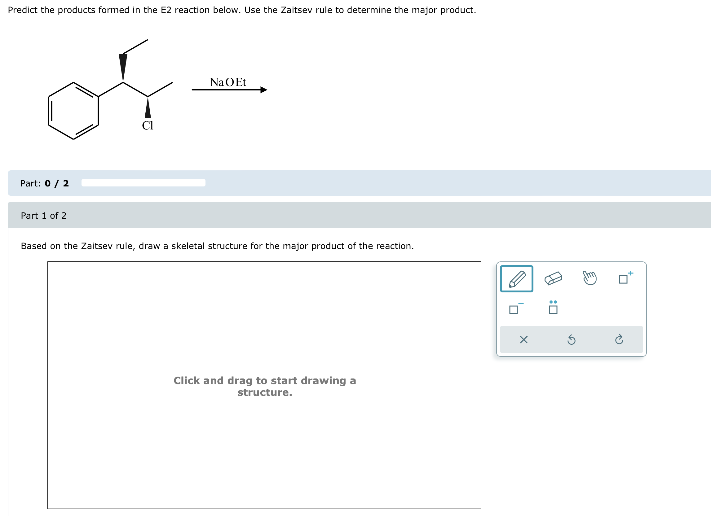 Solved Predict the products formed in the E2 ﻿reaction | Chegg.com