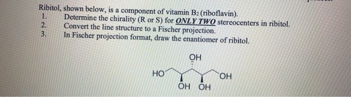 Solved Ribitol, shown below, is a component of vitamin B2 | Chegg.com