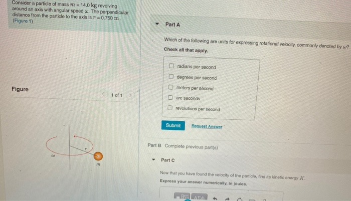 Solved Consider A Particle Of Mass M - 14.0 Kg Revolving | Chegg.com