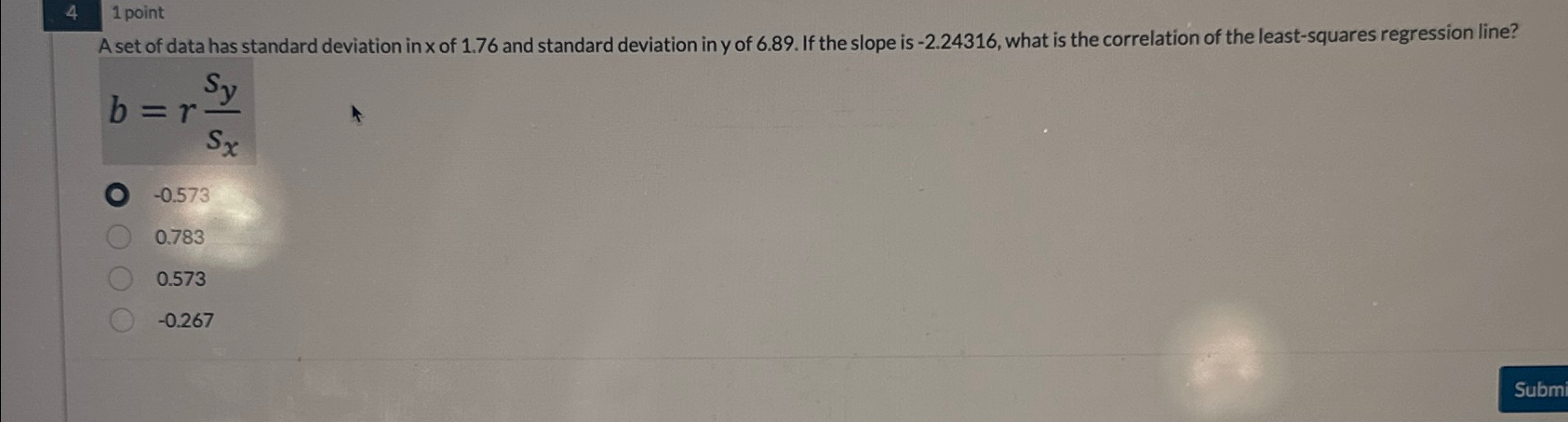 Solved 41 ﻿pointA set of data has standard deviation in x of | Chegg.com