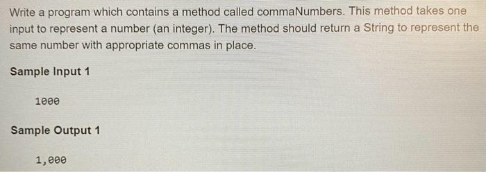Solved Write a program which contains a method called | Chegg.com