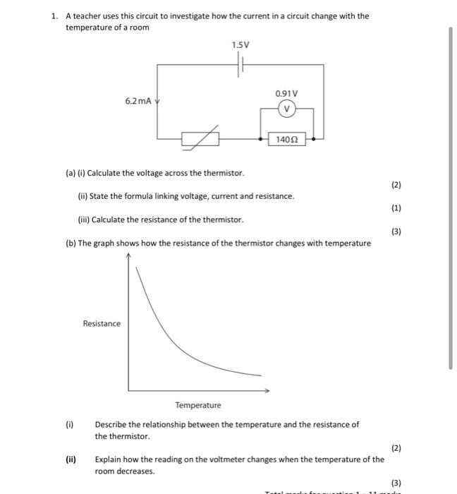 Solved 1. A Teacher Uses This Circuit To Investigate How The | Chegg.com