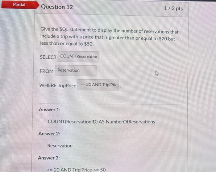 Solved Give the SQL statement to list the name of each trip | Chegg.com