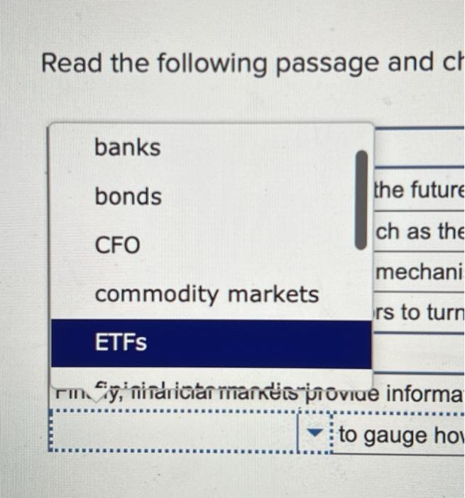 Solved Read The Following Passage And Choose The Appropriate | Chegg.com