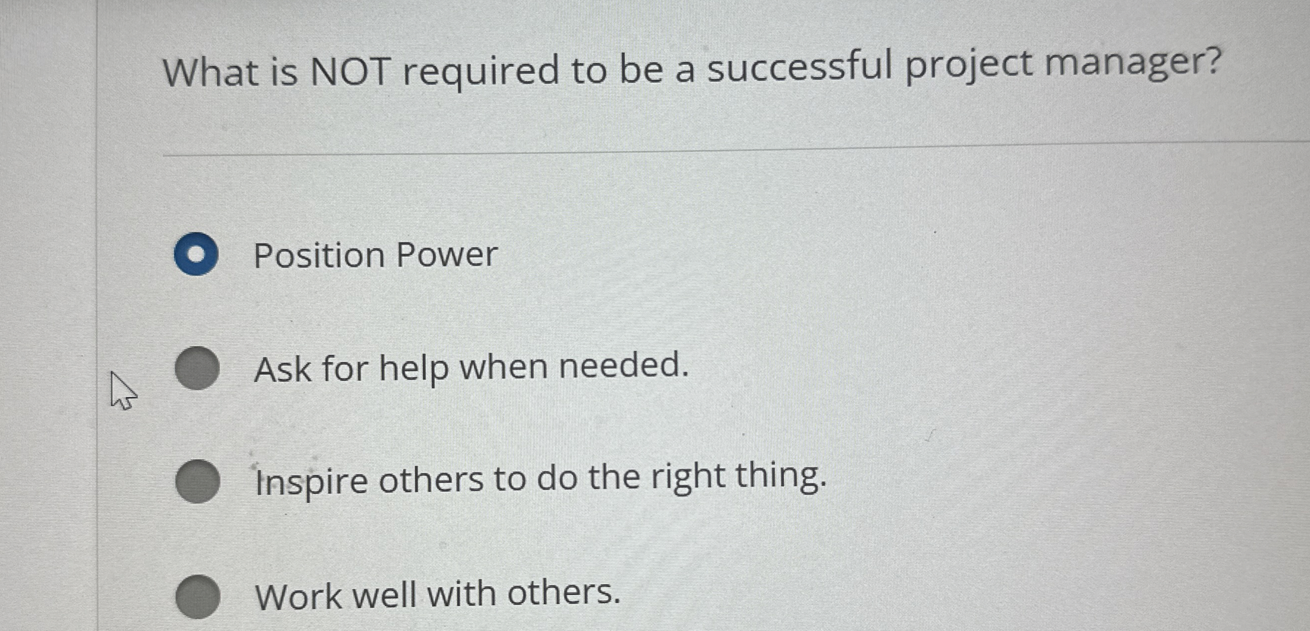 Solved What is NOT required to be a successful project | Chegg.com