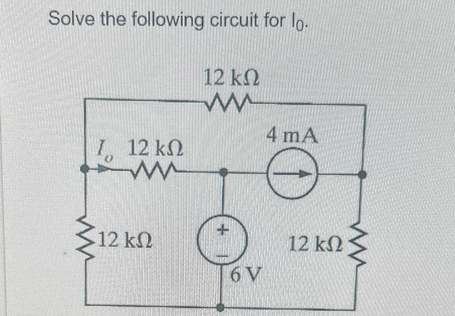 Solved Solve the following circuit for I. | Chegg.com