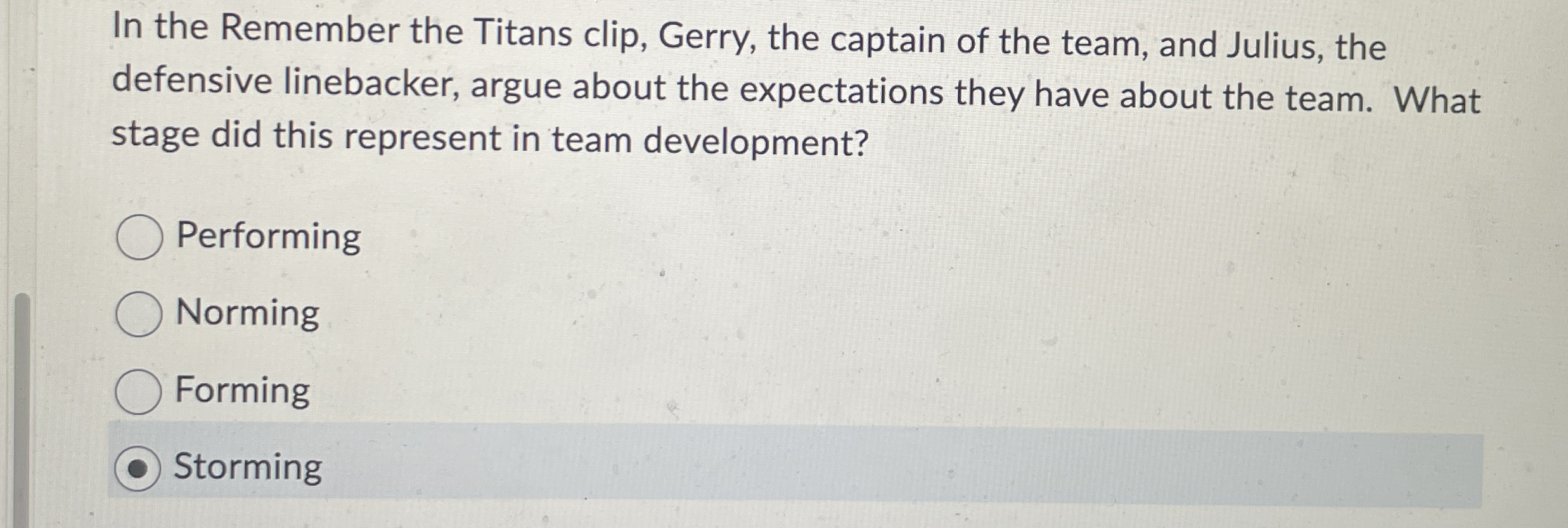 Solved In the Remember the Titans clip, Gerry, the captain
