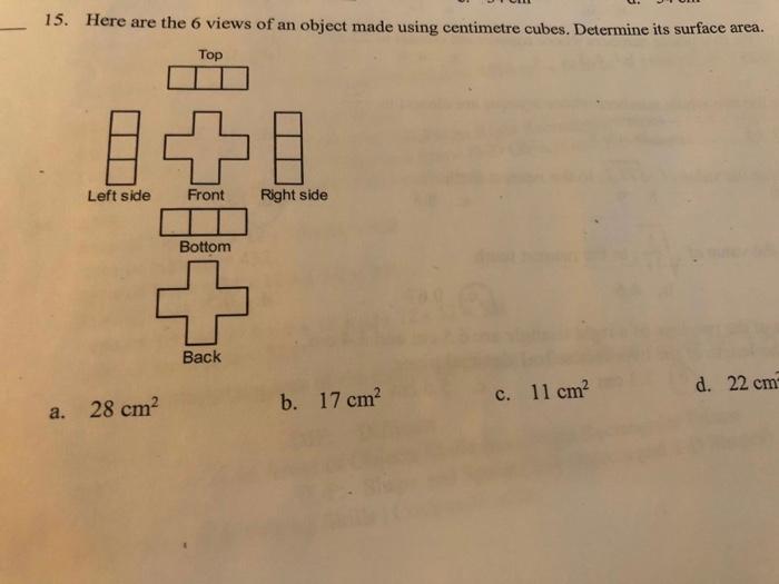 Solved 15. Here are the 6 views of an object made using | Chegg.com