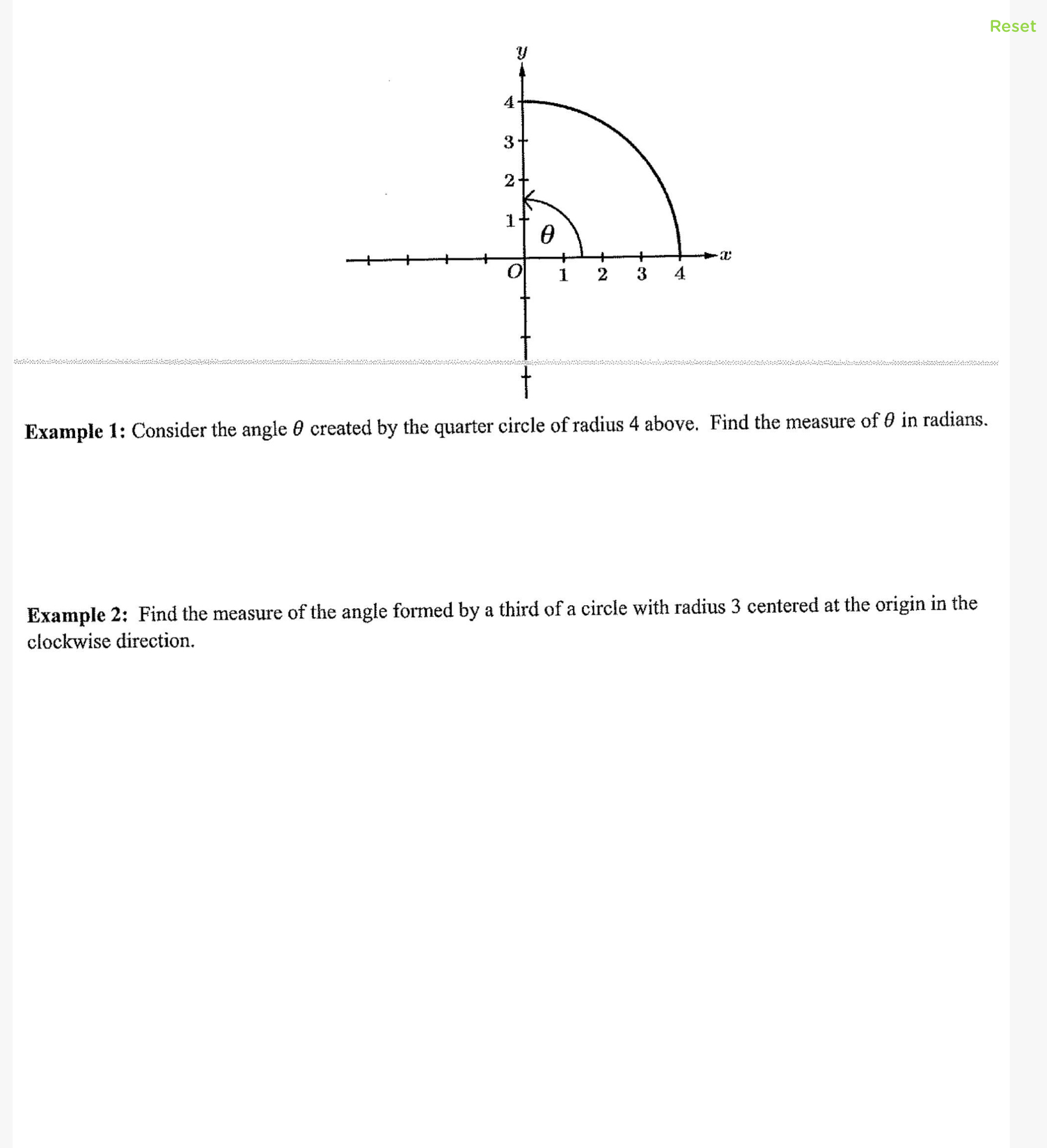Solved Example 1: Consider the angle θ created by the | Chegg.com