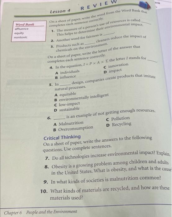 solved-review-lesson-4-on-a-sheet-of-paper-write-the-word-chegg