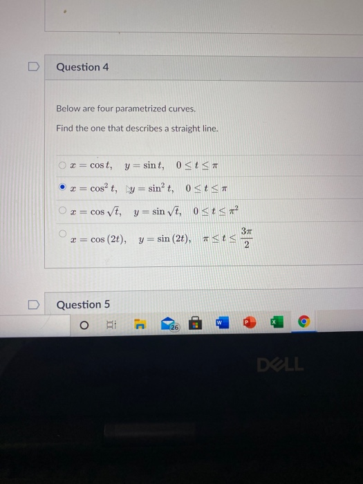 Solved Question 4 Below are four parametrized curves. Find