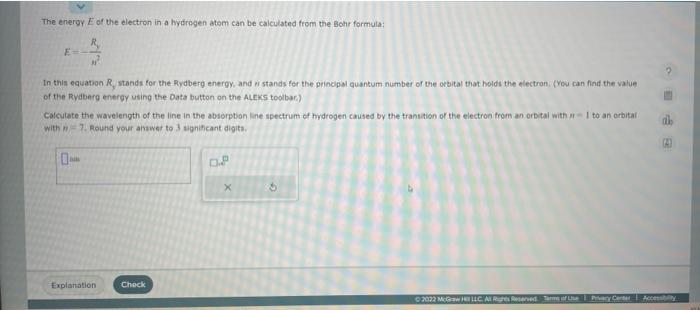 Solved The energy E of the electron in a hydrogen atom can | Chegg.com