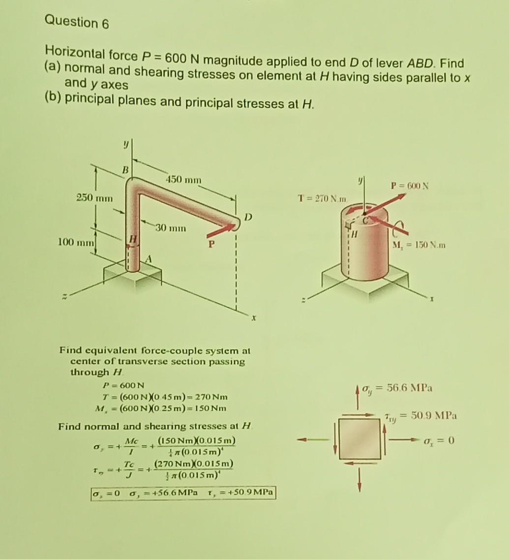 Solved Question 6 Horizontal Force P 600 N Magnitude Ap Chegg Com
