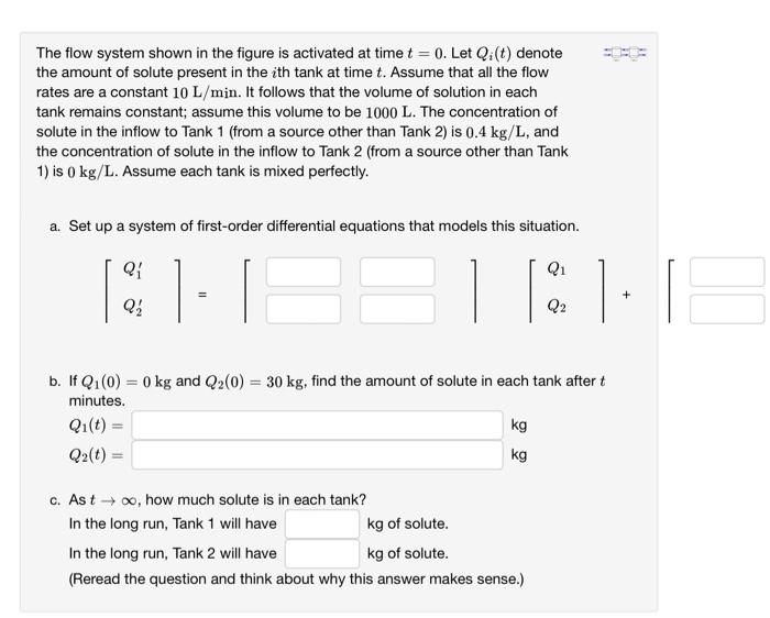 Solved The Flow System Shown In The Figure Is Activated At | Chegg.com