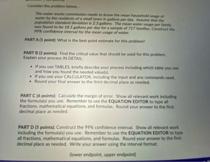 Solved Consider the problem below... The water works