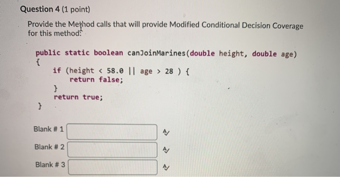 Solved Question 4 (1 point) Provide the Method calls that | Chegg.com