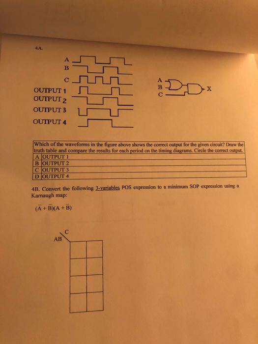 Solved 4A A B с OUTPUT 1 OUTPUT 2 OUTPUT 3 는 OUTPUT 4 Which | Chegg.com